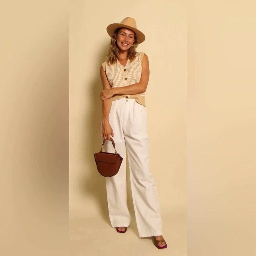 Re/Done Beige Cotton Vest xs
